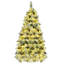 Arbre de Noël artificiel épinette enneigé 6 pi avec branches mixtes en PE et PVC (403 pointes), 250 DEL multicolores (11 modes) et pommes de pin | Décoration des Fêtes