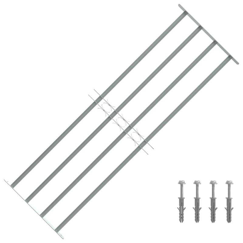 Grille de sécurité réglable pour fenêtres, 4 barres transversales de 19,7 po à 25,6 po