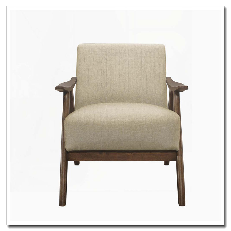 Chaise d'appoint d'inspiration rétro avec finition noyer
