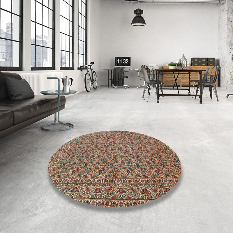 Tapis décoratif beige oriental Humaira, Rond 8 pi