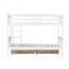 Lit superposé simple en bois d'hévéa simple avec 2 tiroirs, convertible en 2 lits simples, lit superposé simple avec échelle et barrières de sécurité-117321169