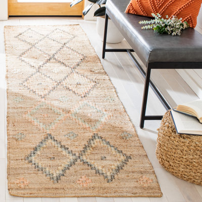 Tapis géométrique en jute et coton tissé à la main Heyman