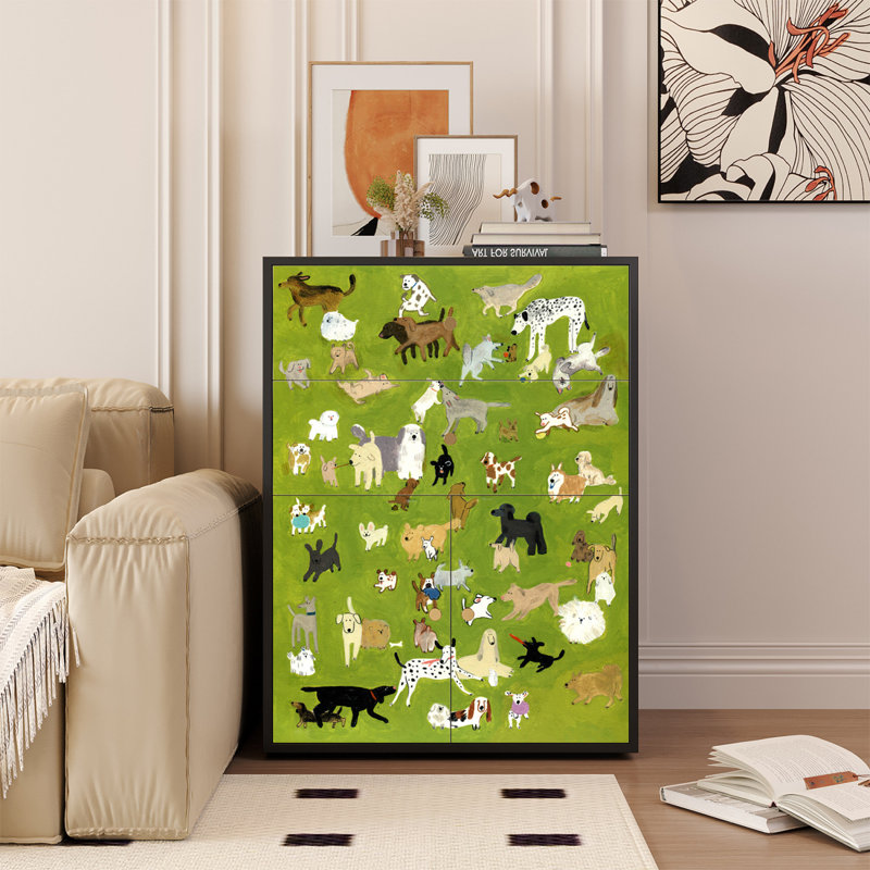 Modern Pine Wood Storage Cabinet