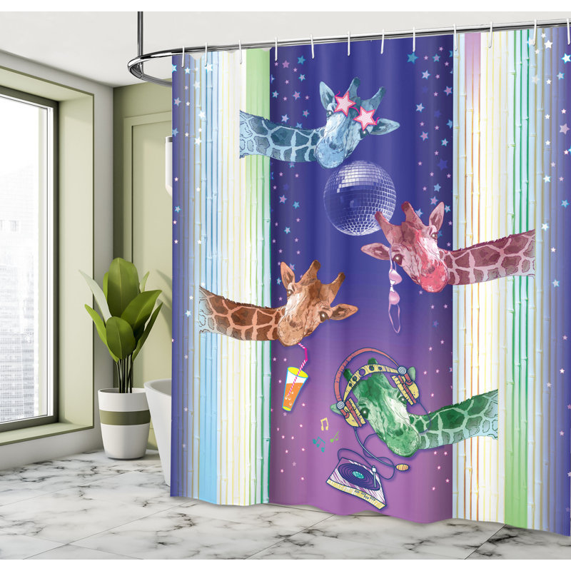Rideau de douche simple animal girafes Duane, l 69 po x H 70 po