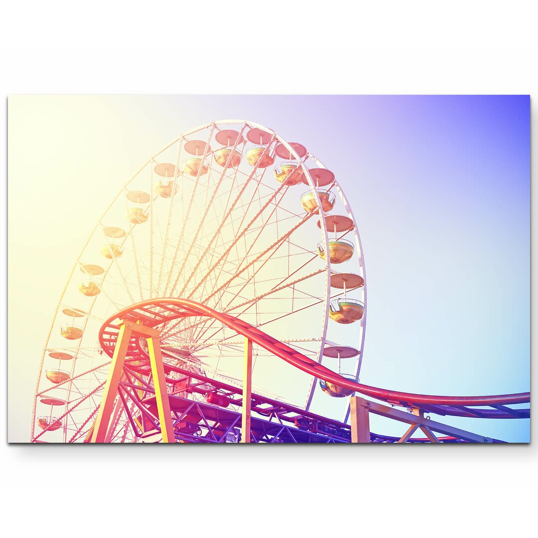 Leinwandbild Riesenrad im Vergnügungspark