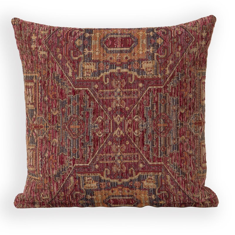 Olcott Pillow, Polyester, Square 18", Zapatta Crimson