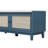 Trexm Boho Rattan Entryway Bench With Storage, Cushioned Shoe Bench With Double Doors, Wooden Shoe Organizer Bench For Entryway And Hallway (Antique Navy)-1964460200