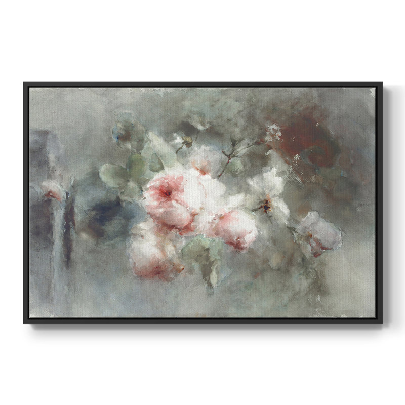 «Vintage Botanical - CIV» sur toile, H 25 po x l 37 po x P 2 po, Toile avec cadre flottant noir