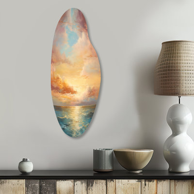 Osseo - Coucher de soleil incurvé, art mural asymétrique en métal