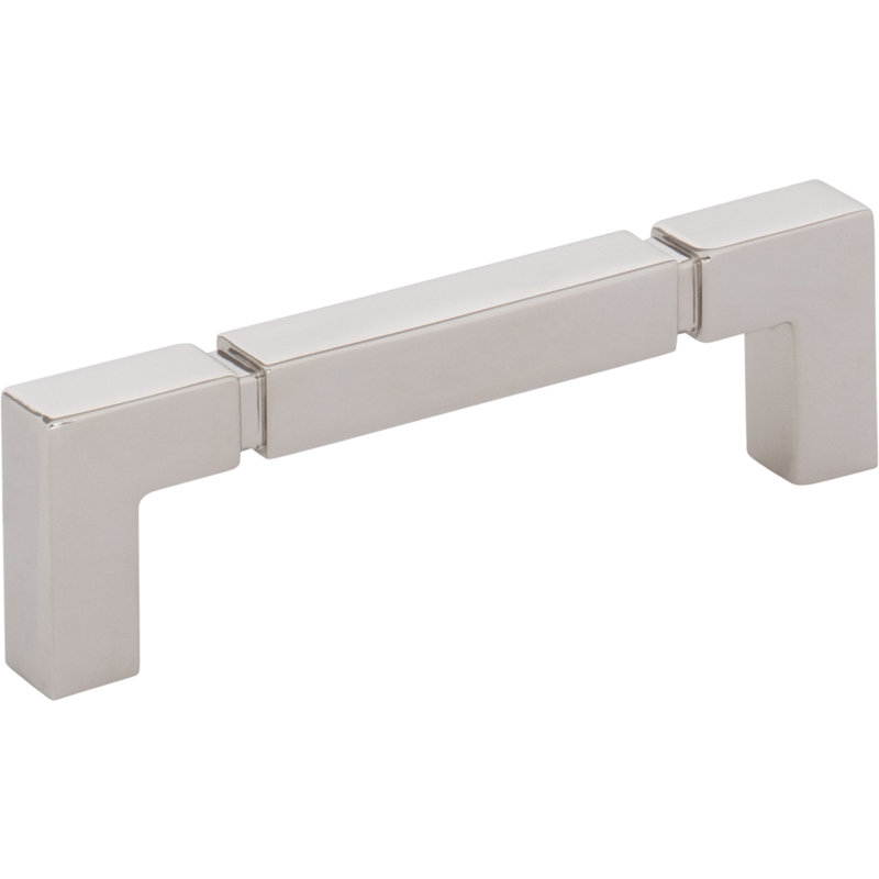 Langston Bar Pull, Polished Nickel, 3 3/4" Center To Center