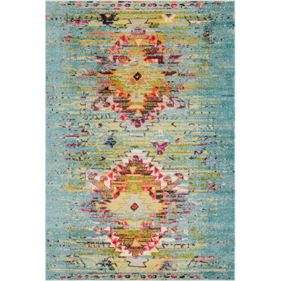 Jahanna Southwestern Turquoise Area Rug