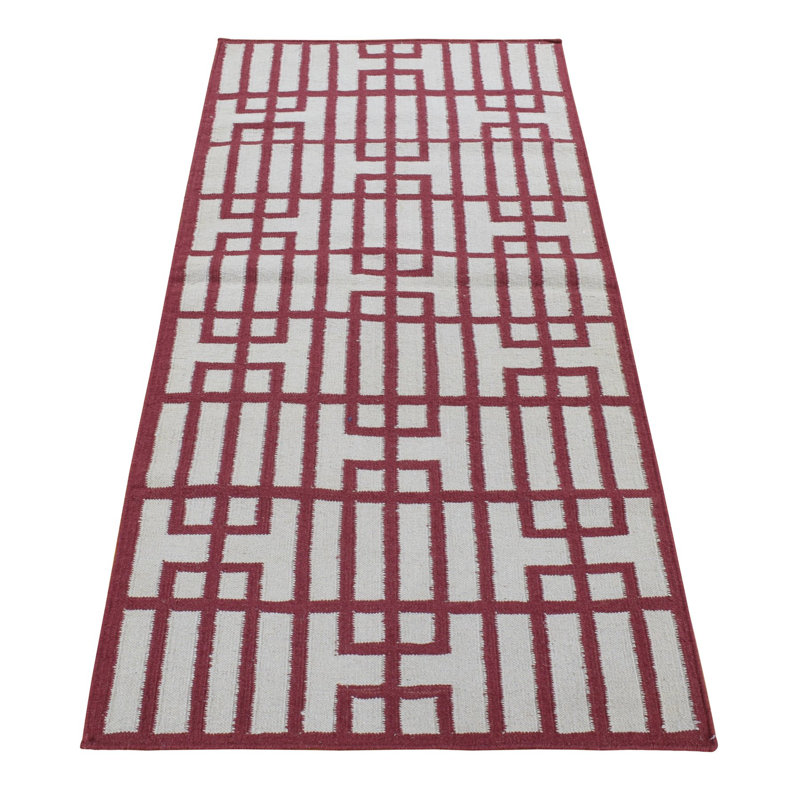 Tapis rouge nouvel âge en laine 2 pi 5 po x 6 pi 1 po Junita