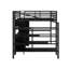 Lit mezzanine double en métal avec ensemble de table et garde-robe