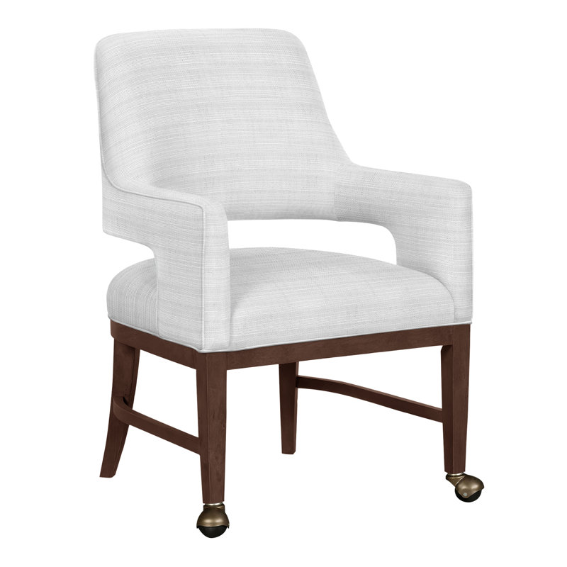 Chaise avec accoudoirs Josie Grande, Perigold Ishi Blanca, Noyer