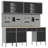 Set Of 8 Black Steel Large Adjustable Feet Work Cabinet