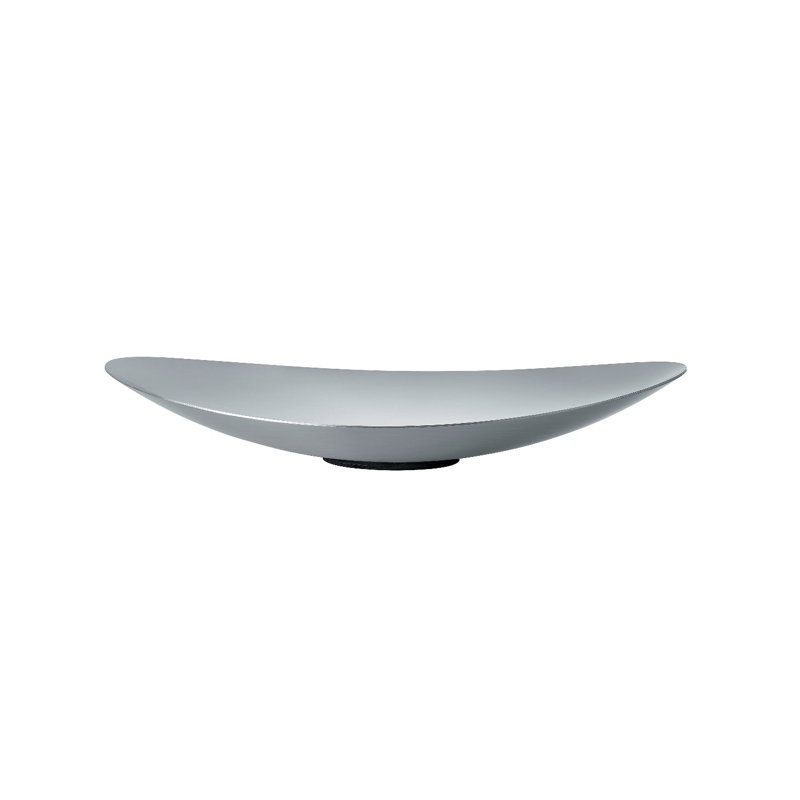 Bol décoratif en acier inoxydable Ondea, H 2,2 po x l 13,4 po x P 11,2 po, Acier inoxydable brossé