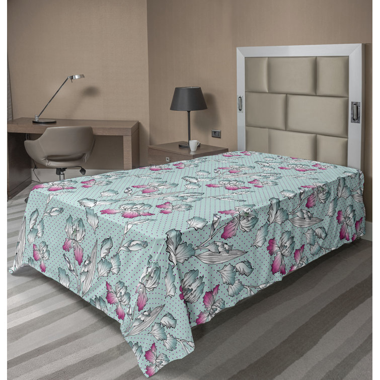 Drap plat à motif floral bohème Ambesonne