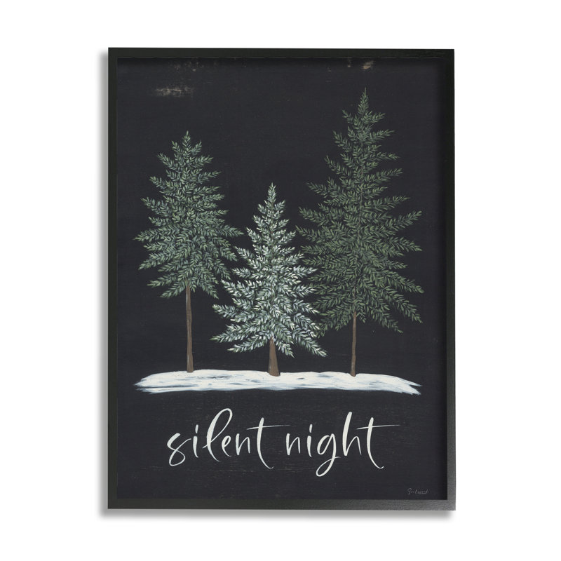 «Silent Night», signe de phrase noir patiné, impression numérique sur estampe numérique par Soulspeak & Sawdust
