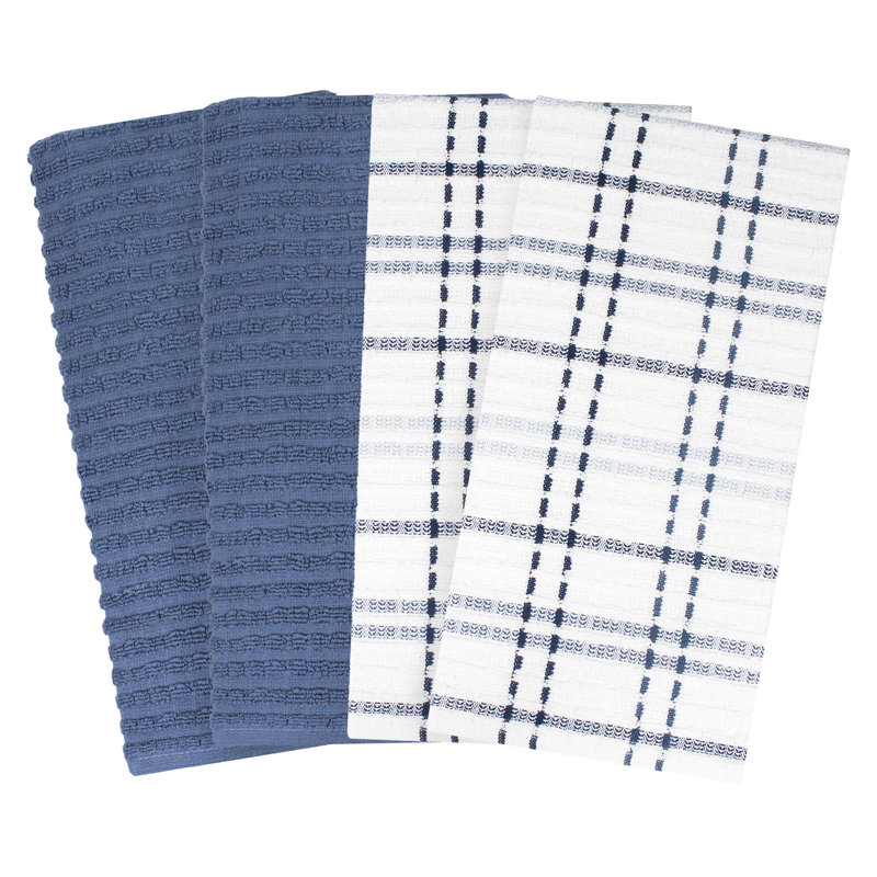 Royale Solid and Coordinate Kitchen Towel Set, Federal Blue