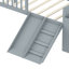 Structure de lit simple avec tablette de rangement, structure de lit avec glissière et échelle, lit plateforme simple avec garde-corps-1023438570