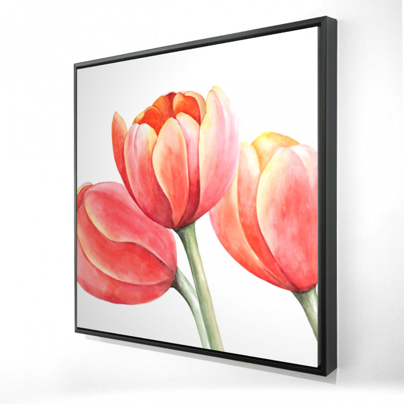 "Trois tulipes en gros plan" sur toile