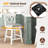 Bar Stool Wooden Chair w/Contoured Backrest Swivel Padded Seat for Kitchen-1332477627