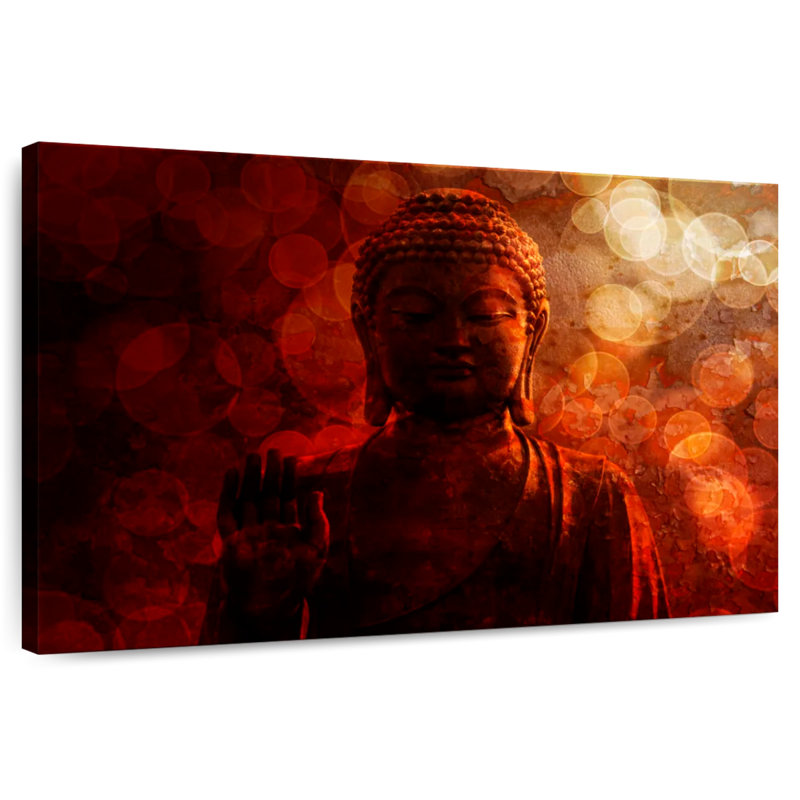 Bouddha rouge bronze Adella, H 34 po x l 51 po