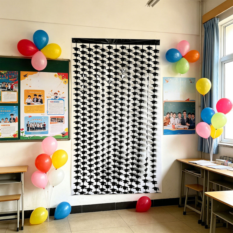 Kbndieu Class Of 2026 Graduation Foil Fringe Curtains Party Streamer Supplies for Senior Grad Party Wall Door Decor for 2026 Graduation Decoration