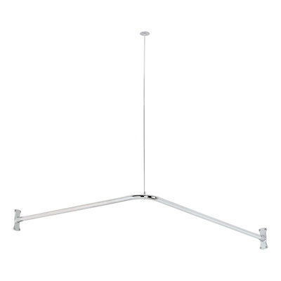 48" Brass L-Shaped Shower Curtain Rod