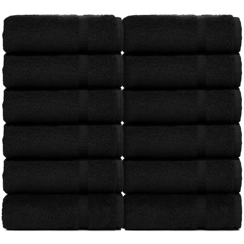 Ensemble de serviettes 100% coton, Noir