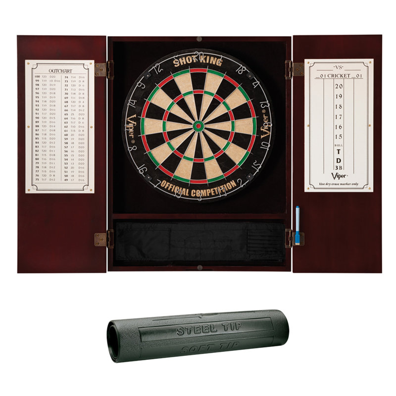 Armoire avec jeu de fléchettes et fléchettes Metropolitan Bristle, Acajou
