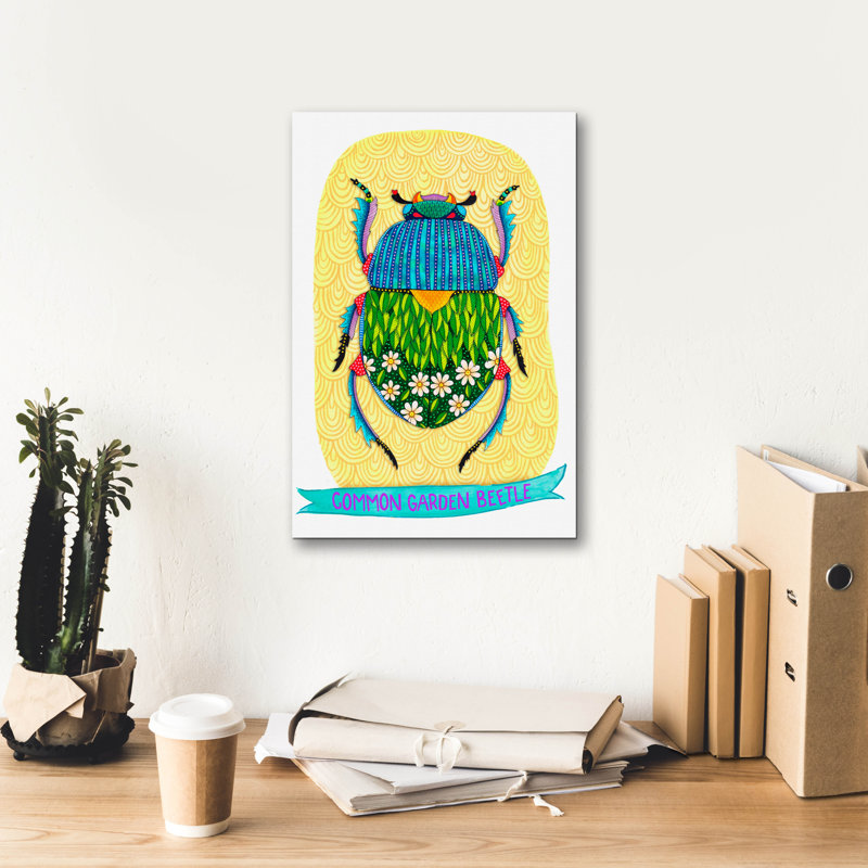 «Common Garden Beetle Mounted» par Hello Angel, art mural sur toile, H 18 po x l 12 po x P 0,75 po