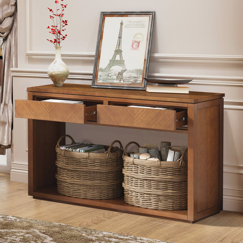 Celestelle 55" Console Table With 2 Drawers, Honey