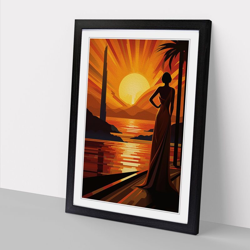 Single Picture Frame Print on Wood, 34cm H x 25cm W, Black Framed