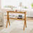 24.6'' Tall End Table Side Table With 2-Tier Storage Shelves And Solid Wood Legs-1284300812