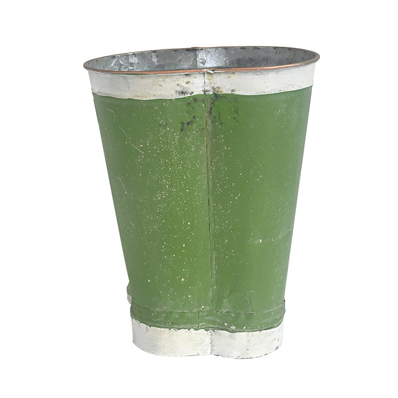 Galvanized Metal Boot Planter - Vintage Metal Planter, Home Garden Farmhouse Metal Decor
