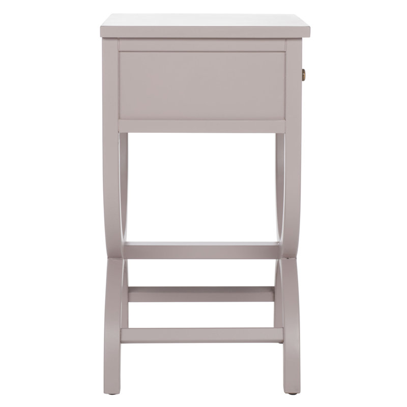 Floris End Table With Storage, Gray Mauve
