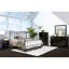 Grand lit transitionnel noir antique, construction entièrement en métal, accents dorés brossés à la main, 7 broches sur H / B, thermolaqué pour une utilisation dans la chambre à coucher,-129957351