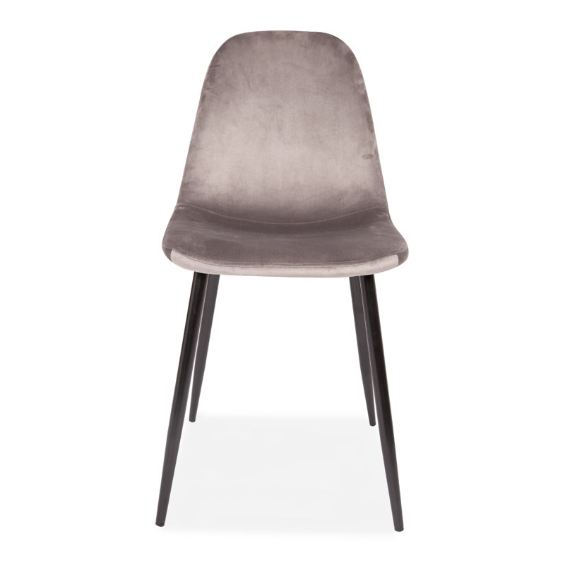 4 Gaviota Velvet Upholstered Dining Chair with Black Metal Legs