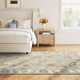 Desmondia Handmade Wool Aqua/Ivory Rug