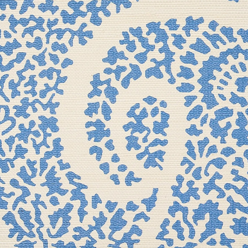 Papier peint sisal Ambala, Bleu
