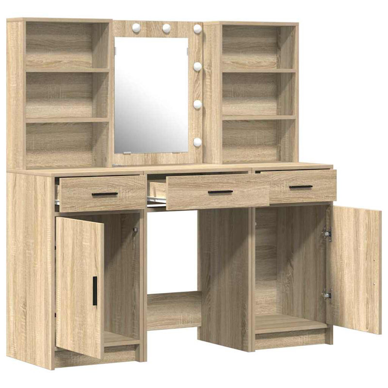 Dressing Table with Mirror, Sonoma Oak