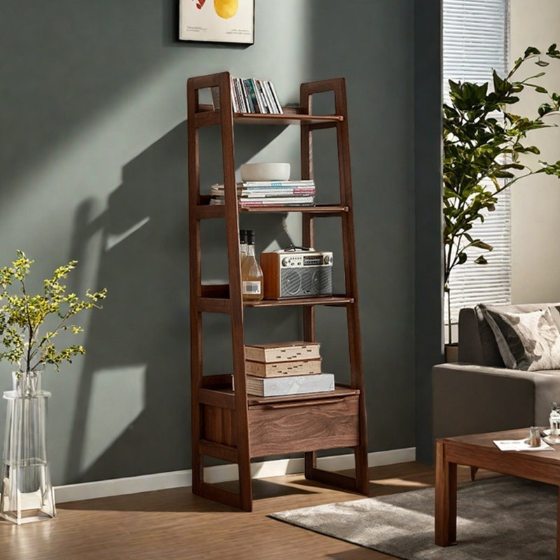 Classic black walnut small bookcase