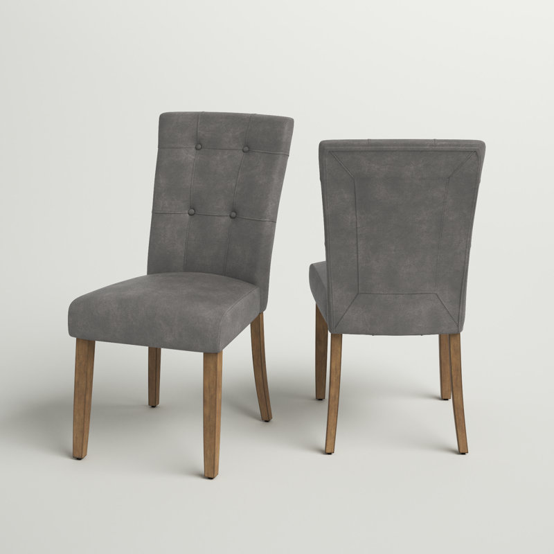 Chaise d'appoint rembourrée capitonnée Chugwater, Gris