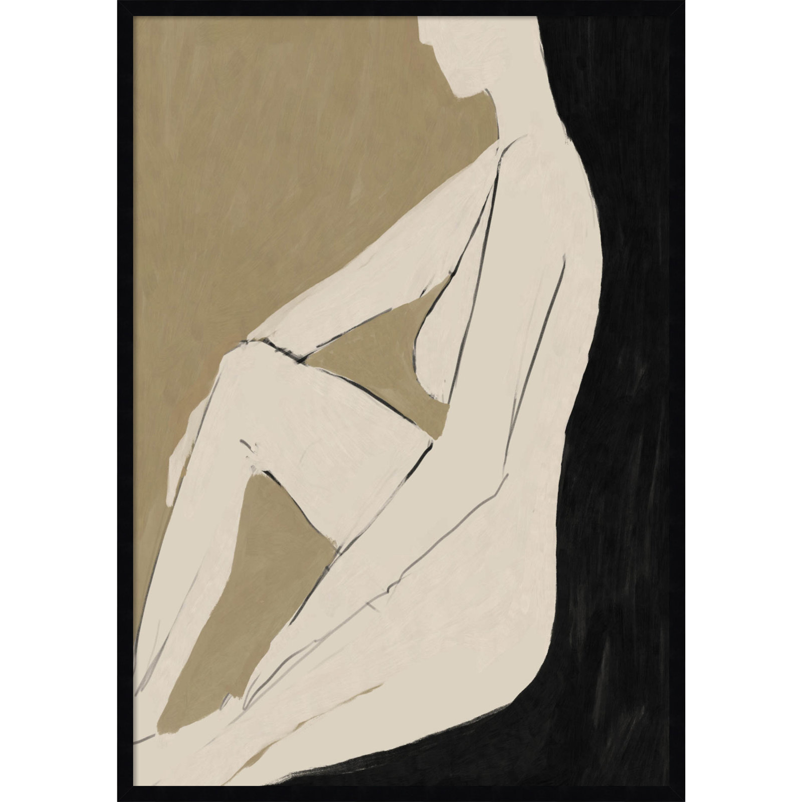 Chamois "Chill" Print by Dan Hobday, Black Framed, 41" H x 29" W