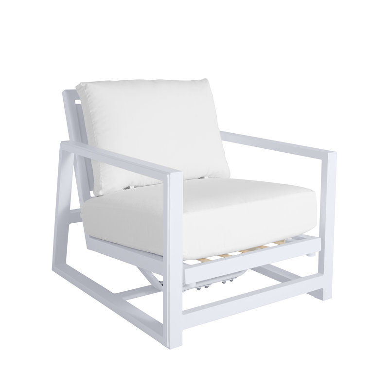 Avondale Patio Lounge Chair with Cushions, Welt + Standard Fill, Herringbone Sand, Chalk