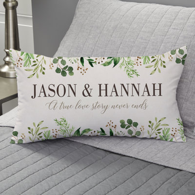 Laurels Of Love Personalized Lumbar Throw Pillow