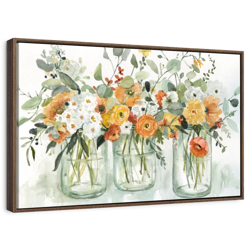 Trois Beautés, 19 po x 13 po, Cadre flottant noyer