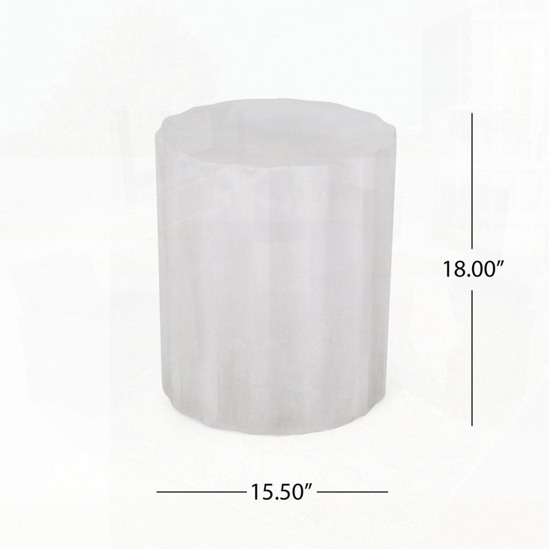 Charming Lightweight Concrete Outdoor Side Table with Fluted Design and Soft Wave Edge for Modern Spaces
