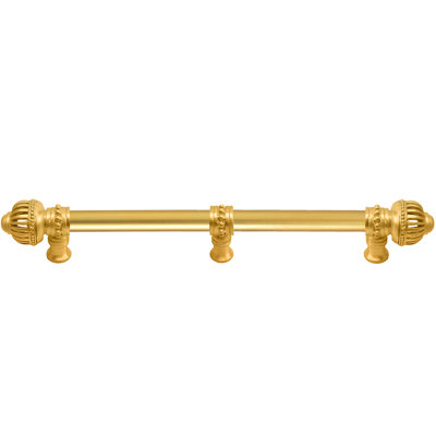 Cricket Cage 12 inches c.c. with 5/8 smooth center long pull large finial with center brace in Gilded Mercury
